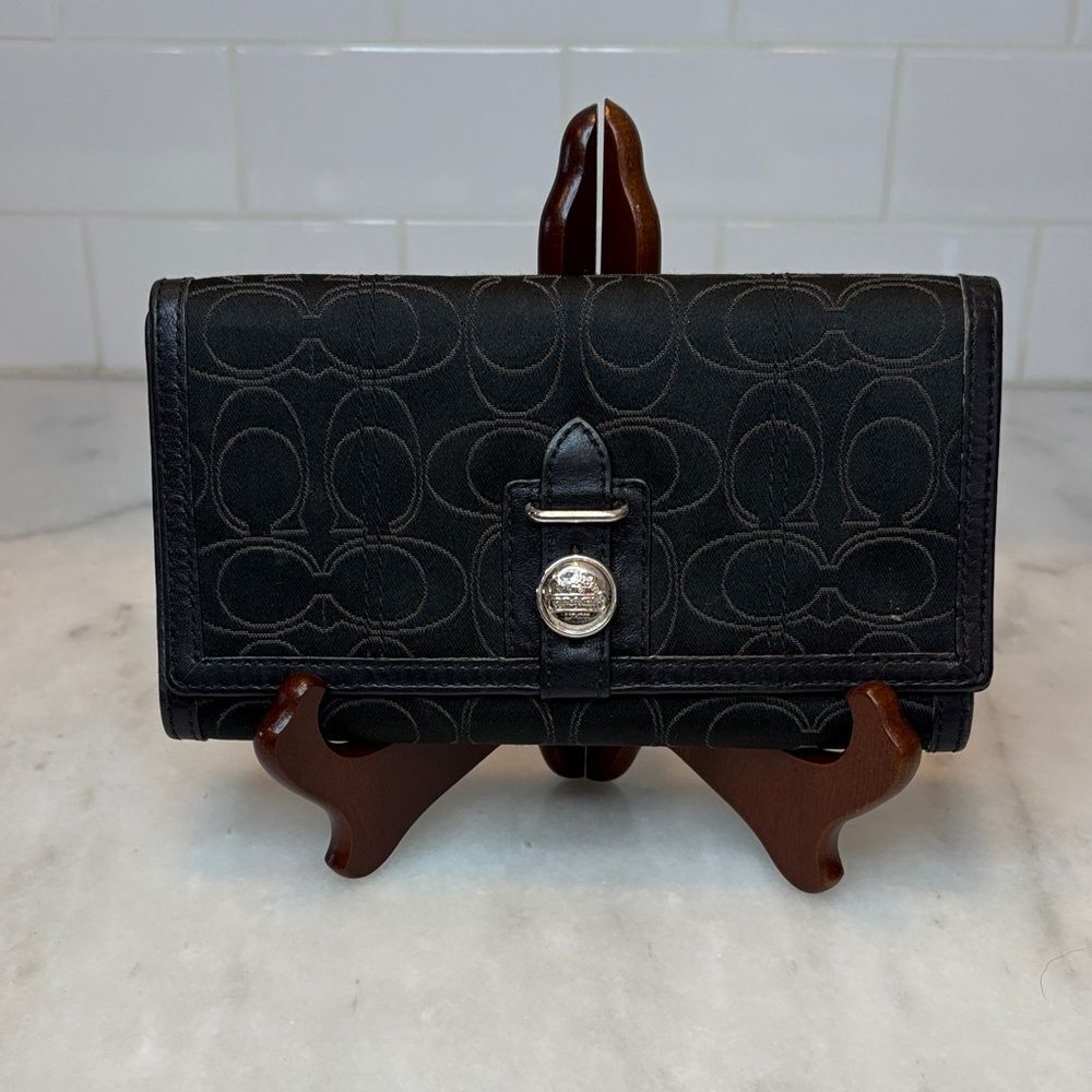 Coach Wallet Y2K Vintage Signature Logo Full Sized Canvas & Leather